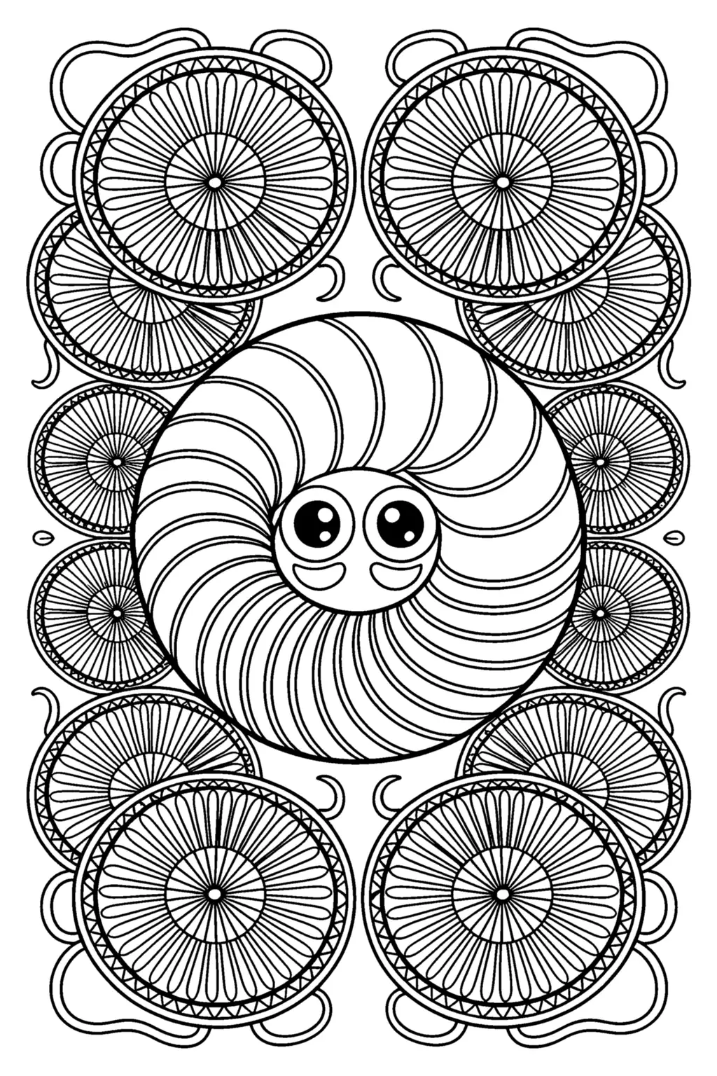 Pobierz PDF mandala wesoly robaczek darmowa kolorowanka do druku