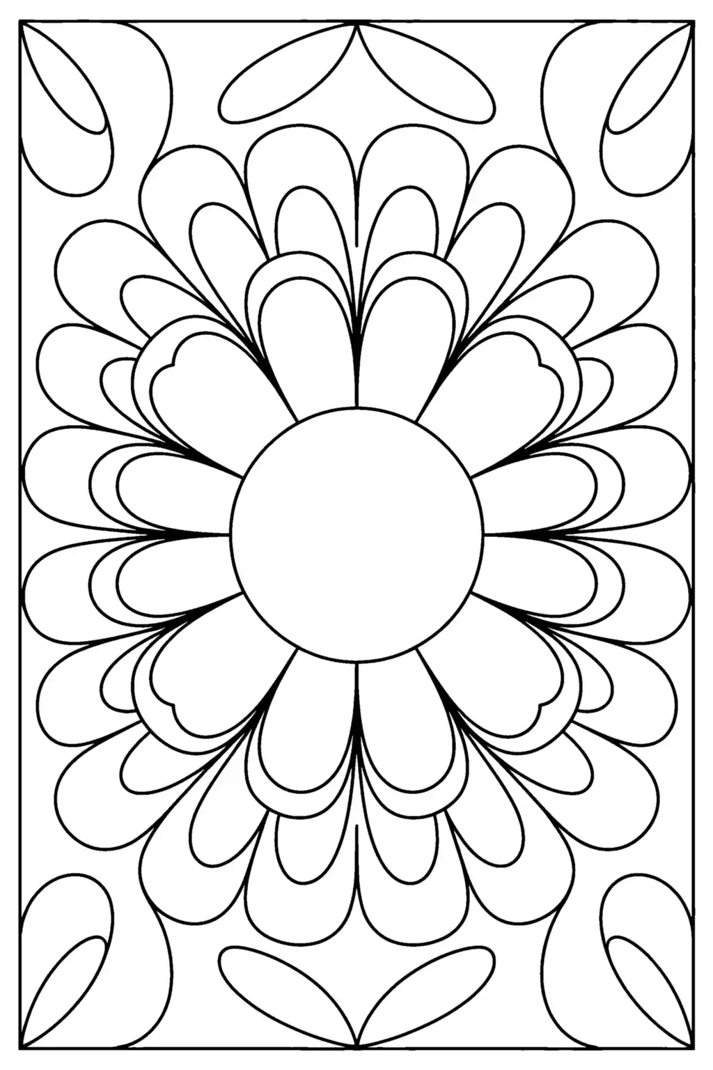 Pobierz PDF mandala wielki kwiat darmowa kolorowanka do druku