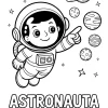 Astronauta i planety do liczenia - Kolorowanka do druku