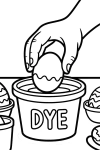 Barwienie pisanek w wiaderku DYE - Kolorowanka do druku