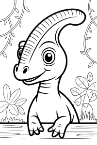 Dinozaur z długim łukowatym grzebieniem