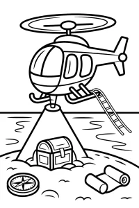Helikopter nad wyspą ze skarbem