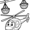 Helikopter z oczami i płozami - Kolorowanka do druku