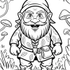 Gnome in Hat and Tunic - Printable coloring page