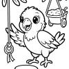 Little Parrot Under a Leafy Branch - Printable coloring page