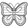 Motyl z dużymi oczami i czułkami - Kolorowanka do druku