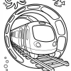 Pociąg w tunelu z ośmiornicą - Kolorowanka do druku