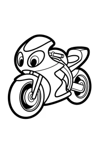 Moto sportive avec grands phares Moto sportive avec grands phares - Coloriage à imprimer