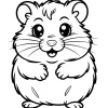 Uśmiechnięty chomik z dużymi policzkami - Kolorowanka do druku