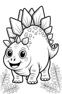 Smiling Stegosaurus with Large Plates - Printable coloring page