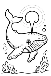 Wieloryb z fontanną i bąbelkami