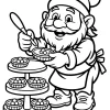 Gnomo panadero con cupcake y gorro - Dibujo para colorear para imprimir