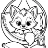 Fox in a Hanging Chair with Book - Printable coloring page