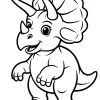 Mały triceratops z trzema rogami - Kolorowanka do druku