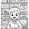 Young Doctor with an Open Book - Printable coloring page