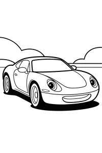 Sportowe auto z okrągłymi światłami