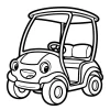 Uśmiechnięty wózek golfowy z dachem - Kolorowanka do druku