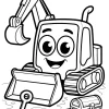 Cheerful Digger with a Big Scoop - Printable coloring page