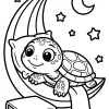 Turtle Relaxing in a Hammock - Printable coloring page