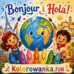 Nowe wersje FR i ES | Kolorowanka.FUN w 5 językach - Ilustracja do wpisu