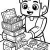 Postać z Minecrafta z szufladkami - Kolorowanka do druku