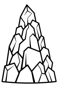 Montaña rocosa con pico afilado - Dibujo para colorear para imprimir