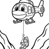 Wesoły helikopter z liną ratunkową - Kolorowanka do druku