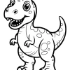 Cheerful T-Rex with Big Eyes - Printable coloring page
