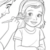 Girl with a Butterfly on Her Cheek - Printable coloring page