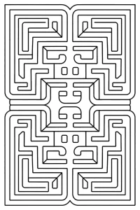 Geometryczna mandala z twarzą pośrodku