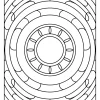 Mandala con anillos ovalados y centro - Dibujo para colorear para imprimir
