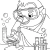 Pingouin scientifique avec grandes lunettes - Coloriage à imprimer