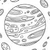 Planète avec bandes et ovales - Coloriage à imprimer