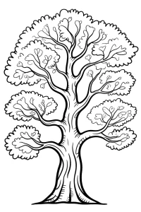 Sprawling Tree with Wavy Canopy - Printable coloring page