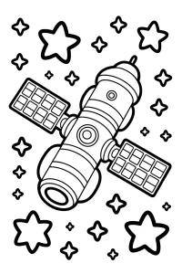 Satelita z panelami wśród gwiazd