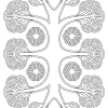 Symmetrische Mandala mit Blumenrosetten - Malvorlage zum Ausdrucken