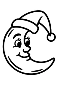 Uśmiechnięty księżyc w nocnej czapce